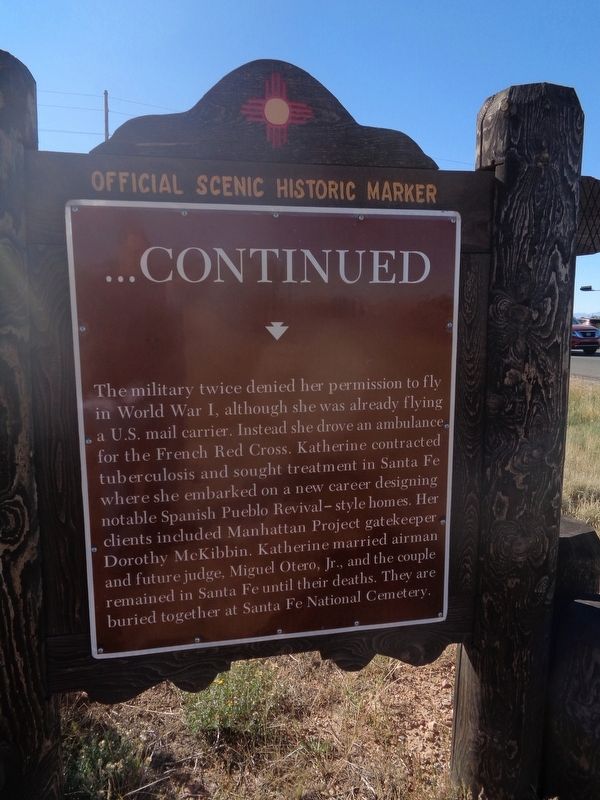 Katherine Stinson Otero Marker. Click for full size. Katherine Stinson Otero Marker image. Click for full size.