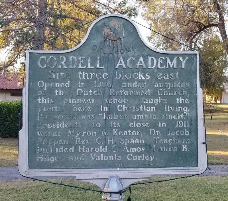 Cordell Academy Marker image. Click for full size.