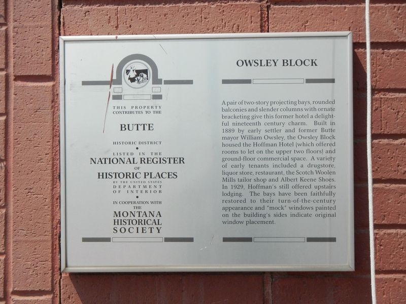 Owsley Block Marker image. Click for full size.
