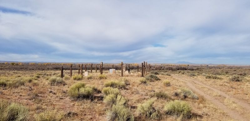 The view of the Sunset Cemetery from the trail image. Click for full size.