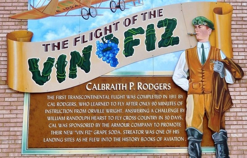 Flight of the Vin Fiz Marker. Click for full size. Flight of the Vin Fiz Marker image. Click for full size.