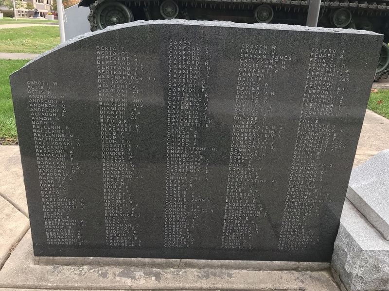 World War II Memorial (left stone) image. Click for full size.