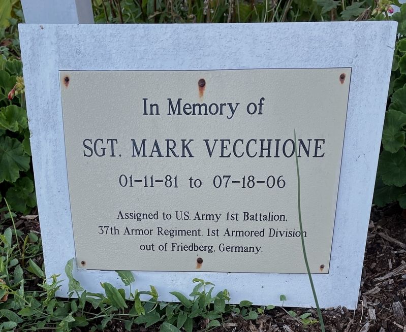 SGT. Mark Vecchione Memorial. Click for full size. SGT. Mark Vecchione Memorial image. Click for full size.