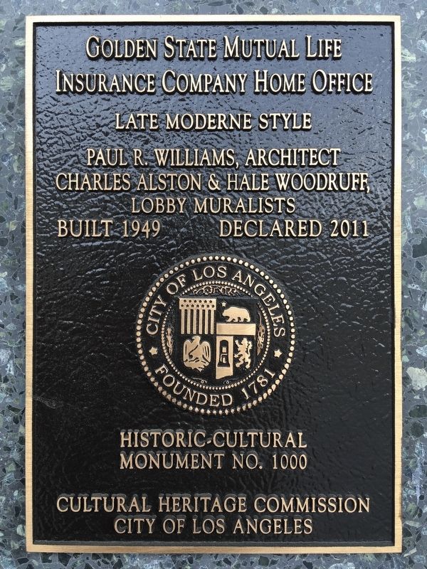 Golden State Mutual Building Marker image. Click for full size.