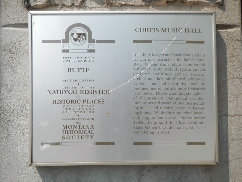 Curtis Music Hall Marker image. Click for full size.