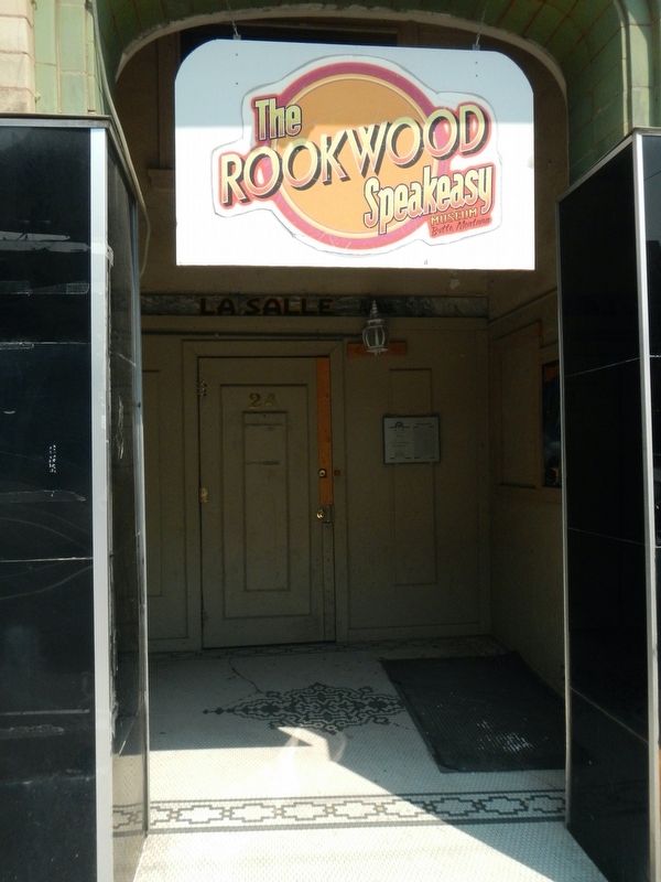 Rookwood Hotel Marker, inside the recessed entrance. image. Click for full size.