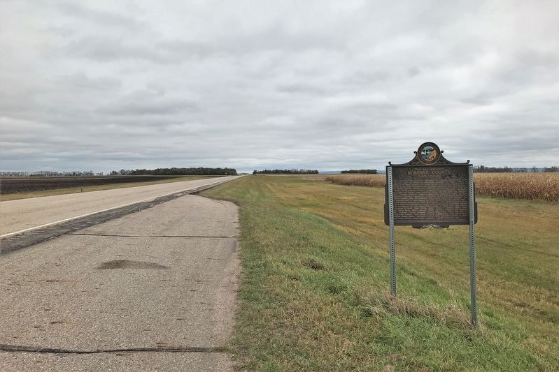 Roberts County / Richland County, North Dakota Marker, from the north image. Click for full size.
