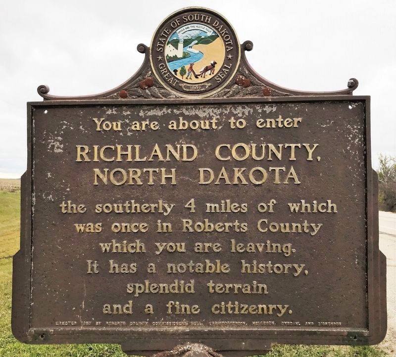Roberts County / Richland County, North Dakota Marker image. Click for full size.