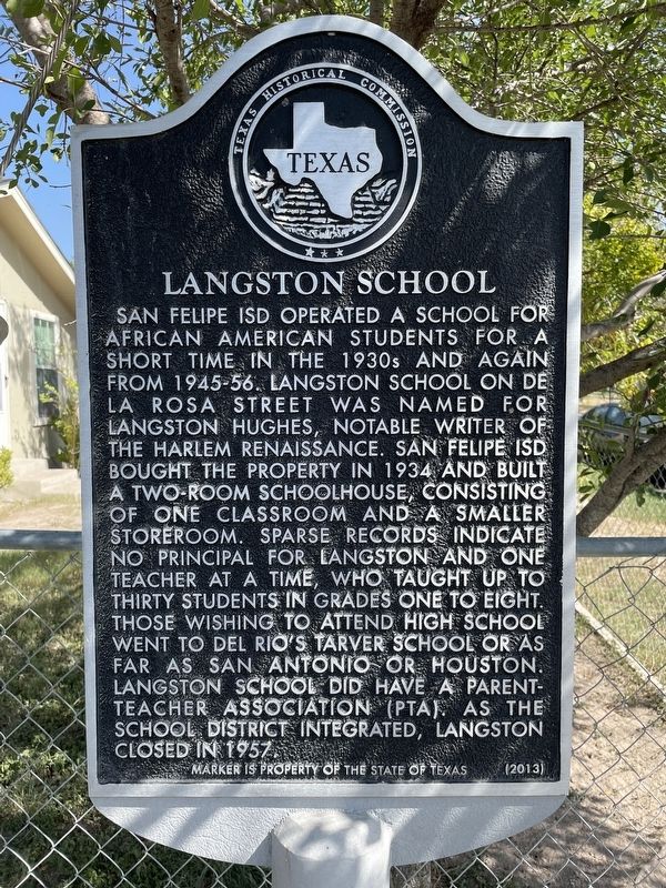 Langston School Marker. Click for full size. Langston School Marker image. Click for full size.