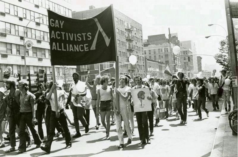 <i>GAA and Vito Russo marching in 1st Christopher St Liberation Day Parade</i>. Click for full size. <i>GAA and Vito Russo marching in 1st Christopher St Liberation Day Parade</i> image. Click for full size.