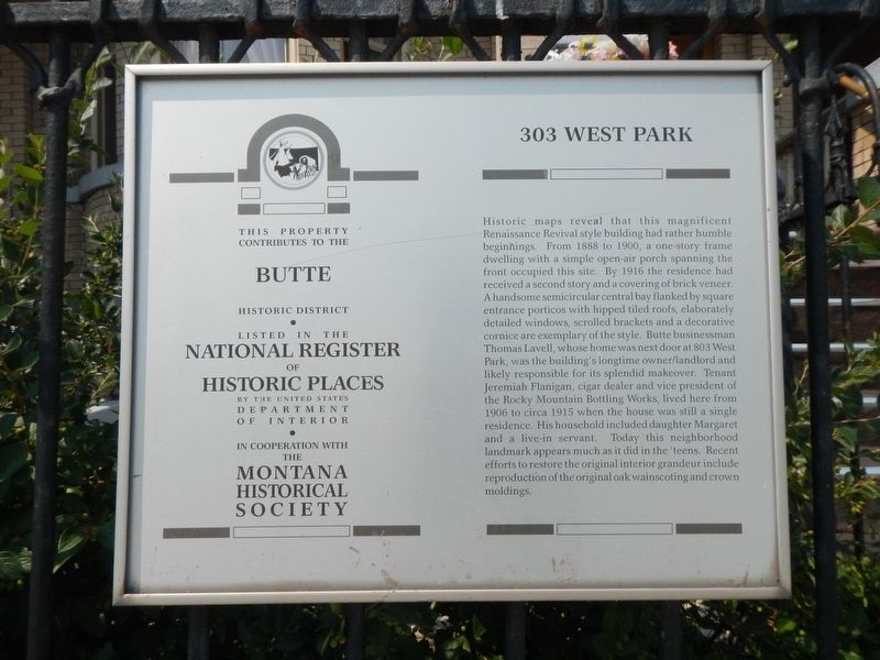 303 West Park Marker image. Click for full size.