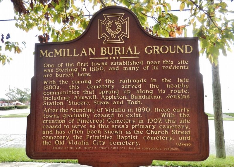 McMillan Burial Ground Marker (<i>side 2</i>) image. Click for full size.