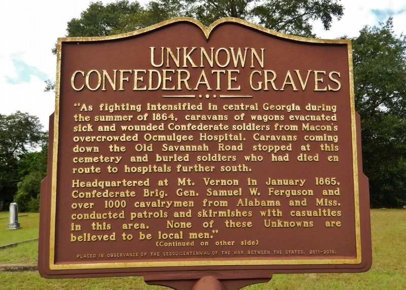 Unknown Confederate Graves Marker (<i>side 1</i>) image. Click for full size.