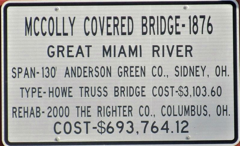 McColly Covered Bridge - 1876 Marker image. Click for full size.