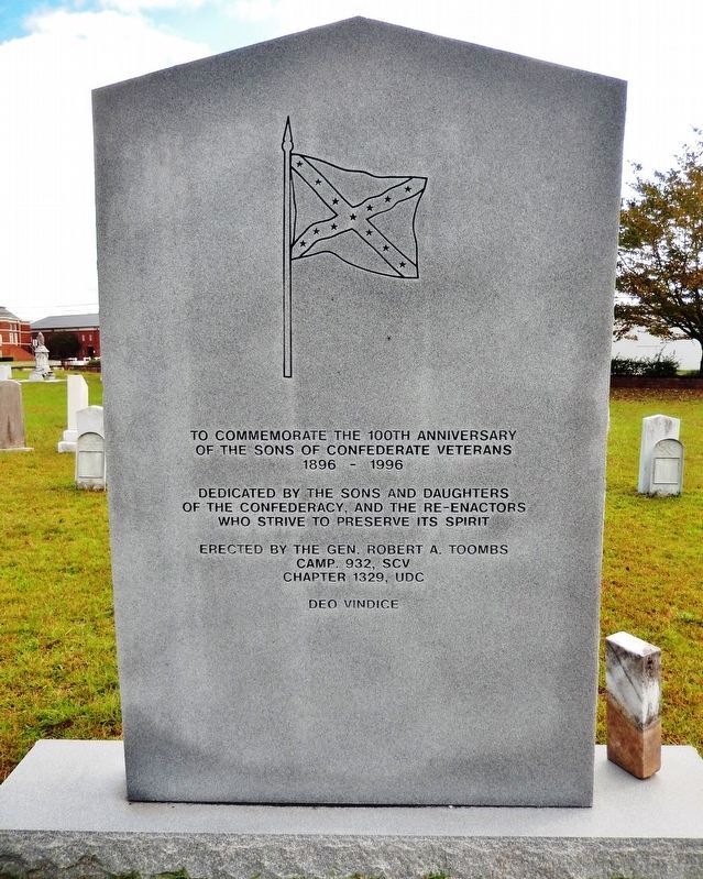 To Commemorate 100th Anniversary of the Sons of Confederate Veterans Marker<br>(<i>west side</i>) image. Click for full size.