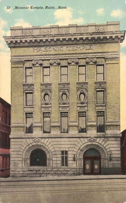 <i>Masonic Temple, Butte, Mont.</i> postcard image. Click for full size.