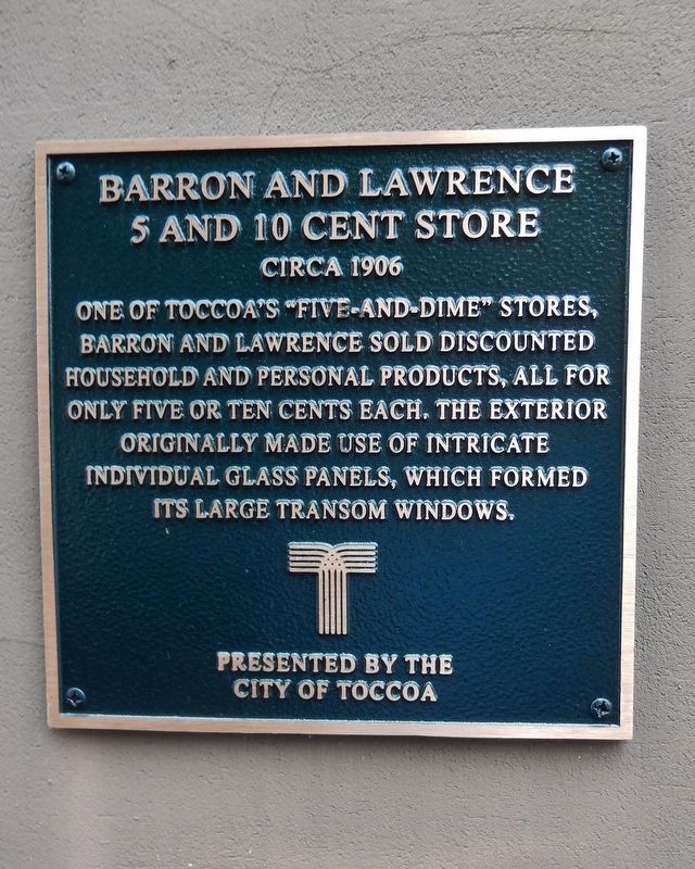 Barron and Lawrence 5 & 10 Cent Store Marker image. Click for full size.