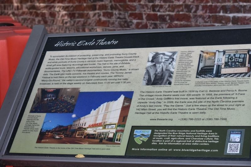Historic Earle Theater Marker image. Click for full size.