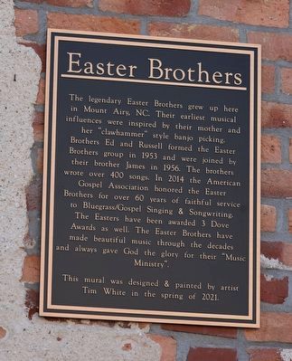 Easter Brothers Marker. Click for full size. Easter Brothers Marker image. Click for full size.
