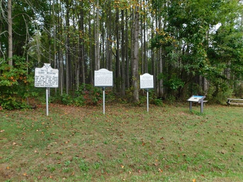 Battle of Cedar Mountain Marker. Click for full size. Battle of Cedar Mountain Marker image. Click for full size.