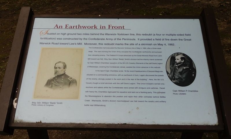 An Earthwork In Front Marker. Click for full size. An Earthwork In Front Marker image. Click for full size.