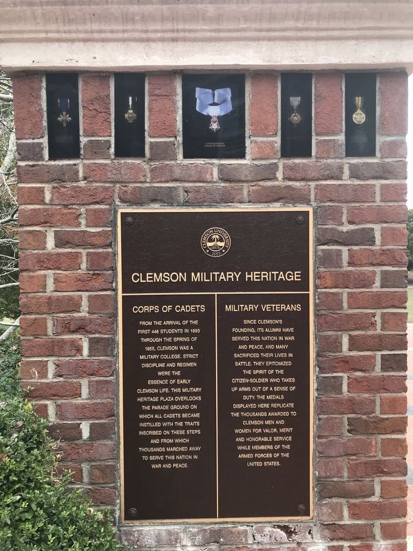 Clemson Military Heritage Marker image. Click for full size.