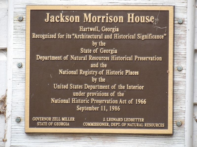 Jackson Morrison House Marker image. Click for full size.