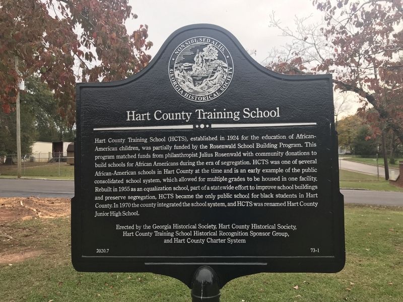 Hart County Training School Marker image. Click for full size.