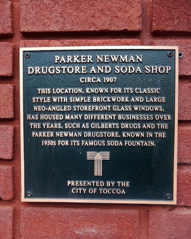 Parker Newman Drugstore and Soda Shop Marker image. Click for full size.