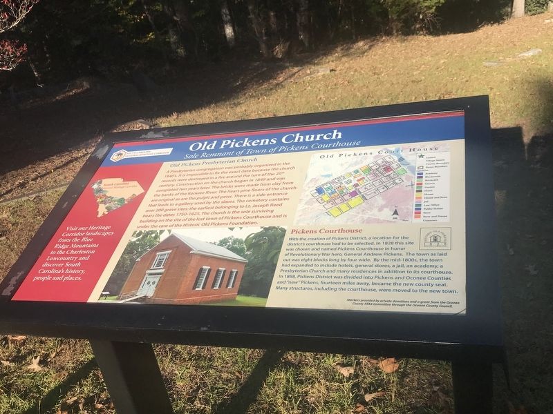 Old Pickens Church Marker. Click for full size. Old Pickens Church Marker image. Click for full size.