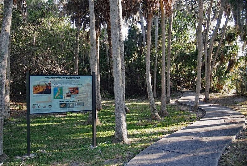 Marker and paved path leading to mound. Click for full size. Marker and paved path leading to mound image. Click for full size.