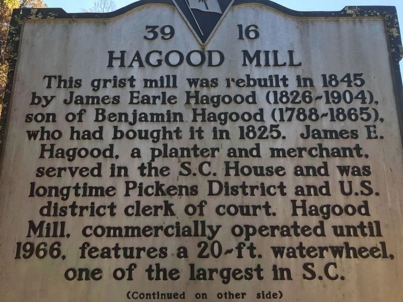 Hagood Mill Marker image. Click for full size.