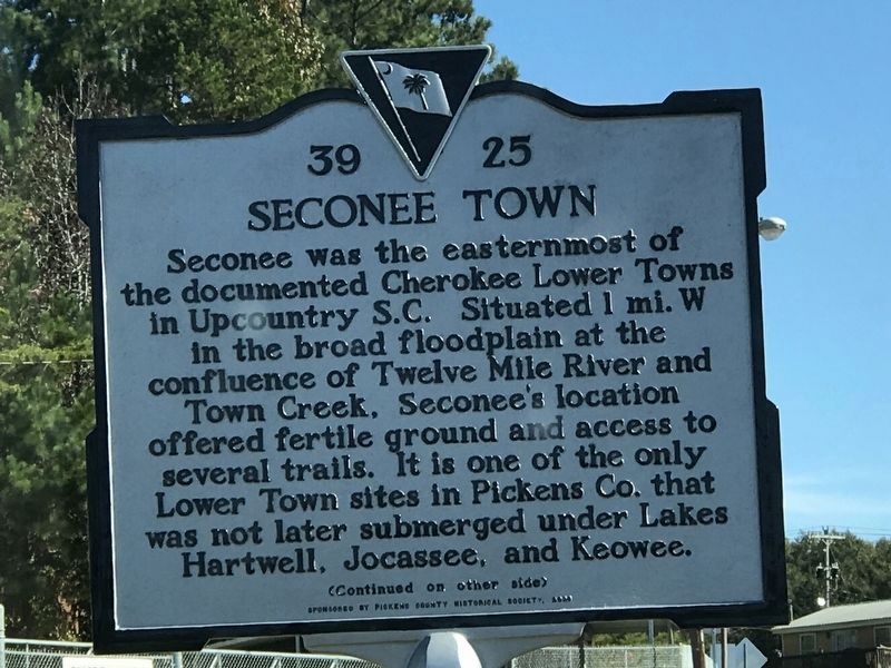 Seconee Town Marker (side A) image. Click for full size.