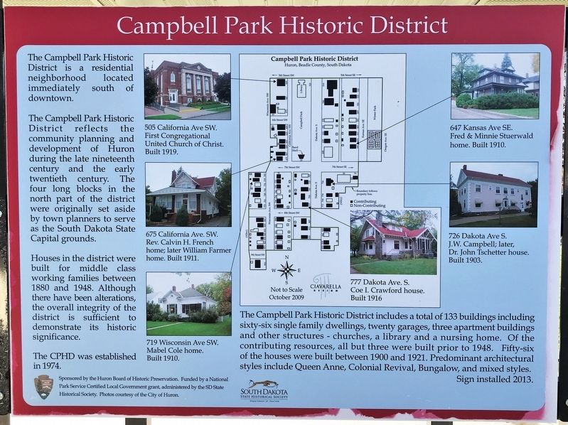 Campbell Park Historic District Marker. Click for full size. Campbell Park Historic District Marker image. Click for full size.