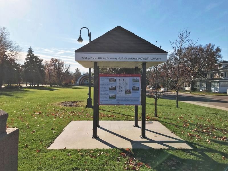 Campbell Park Historic District Marker, from the north image. Click for full size.