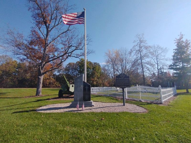Veterans Memorial with shrubs removed. image. Click for full size.