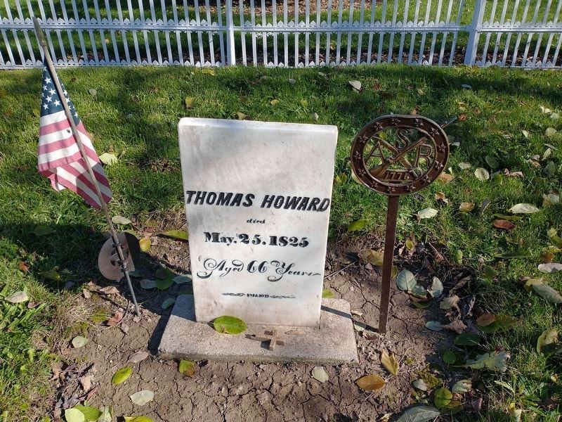Gravestone of Thomas Howard has been painted. image. Click for full size.