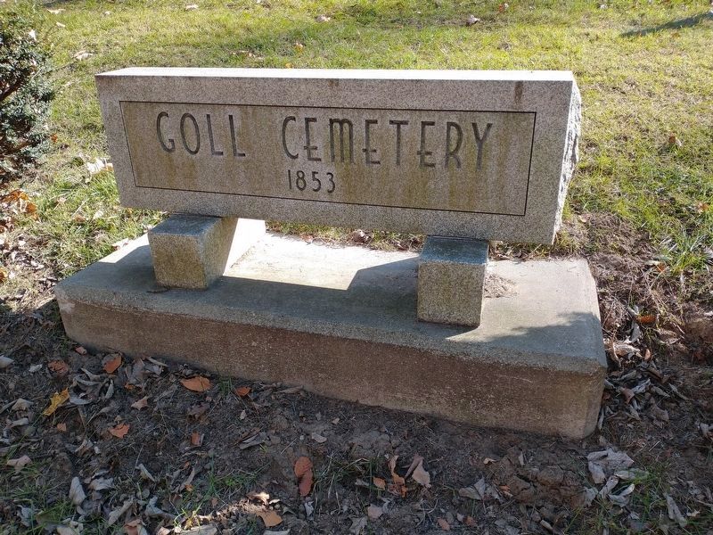 Goll Cemetery entrance sign image. Click for full size.