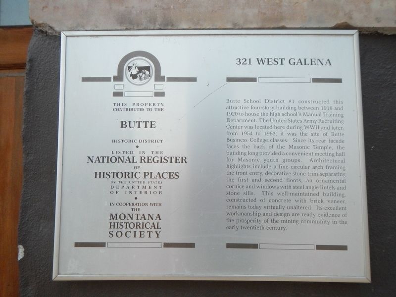 321 West Galena Marker image. Click for full size.