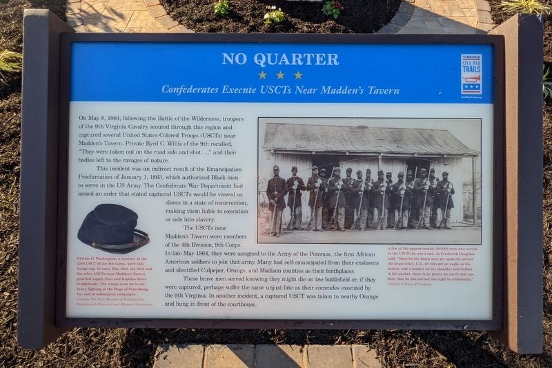 No Quarter Marker. Click for full size. No Quarter Marker image. Click for full size.