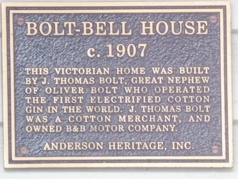 Bolt-Bell House Marker. Click for full size. Bolt-Bell House Marker image. Click for full size.