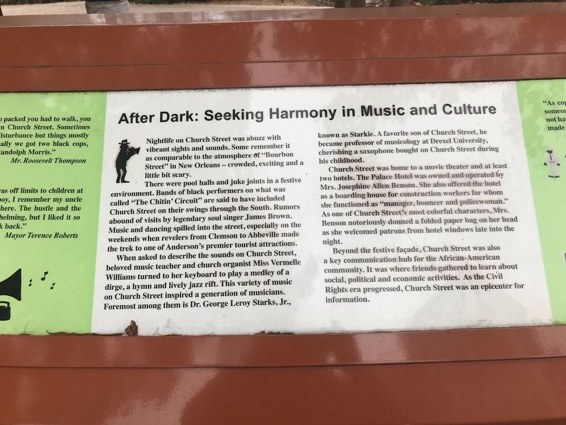 After Dark: Seeking Harmony in Music and Culture Marker detail. Click for full size. After Dark: Seeking Harmony in Music and Culture Marker detail image. Click for full size.