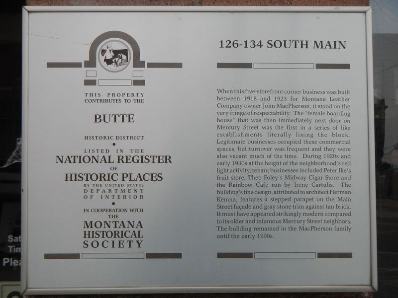 125-134 South Main Marker image. Click for full size.