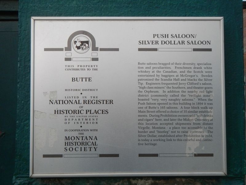 Push Saloon/Silver Dollar Saloon Marker image. Click for full size.