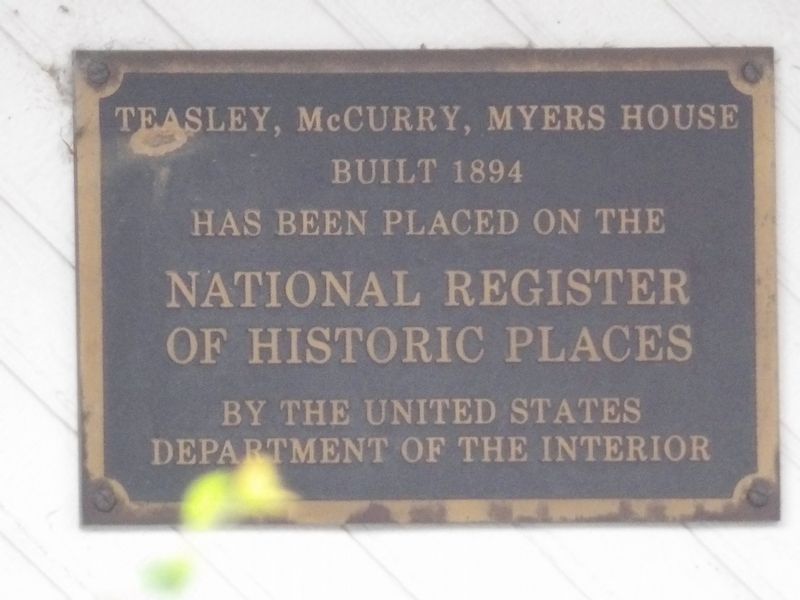 Teasley, McCurry, Myers House Marker image. Click for full size.
