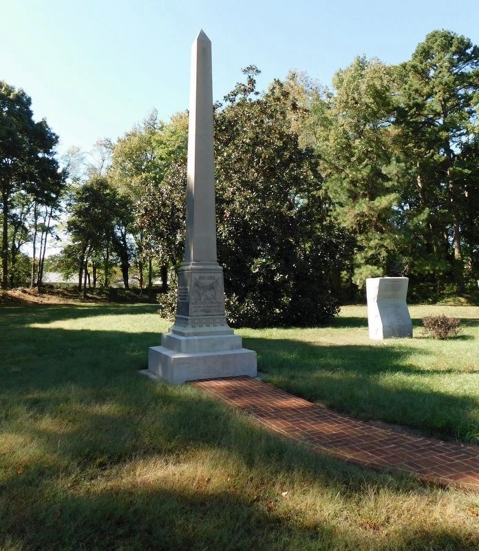 Monument & Markers at the site of Fort Magruder. image. Click for full size.