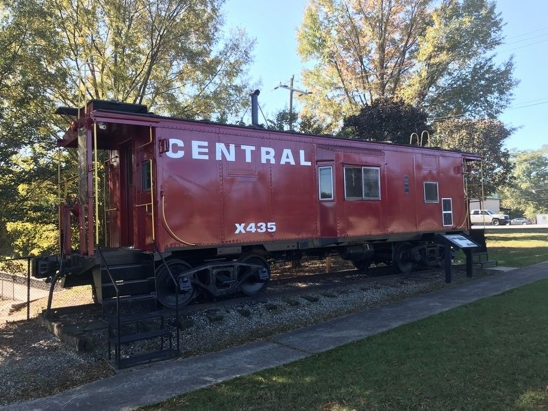 Central Railroad Depot & Red Caboose Marker image. Click for full size.