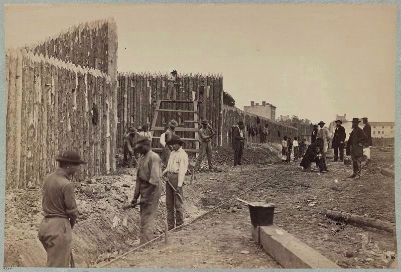 Building stockade, Alexandria, Va. image. Click for full size.