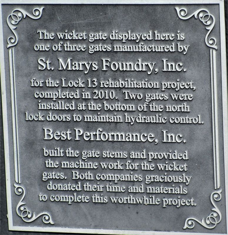 Miami and Erie Canal, Lock #13 Marker image. Click for full size.