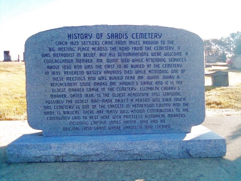 History of Sardis Cemetery Marker image. Click for full size.